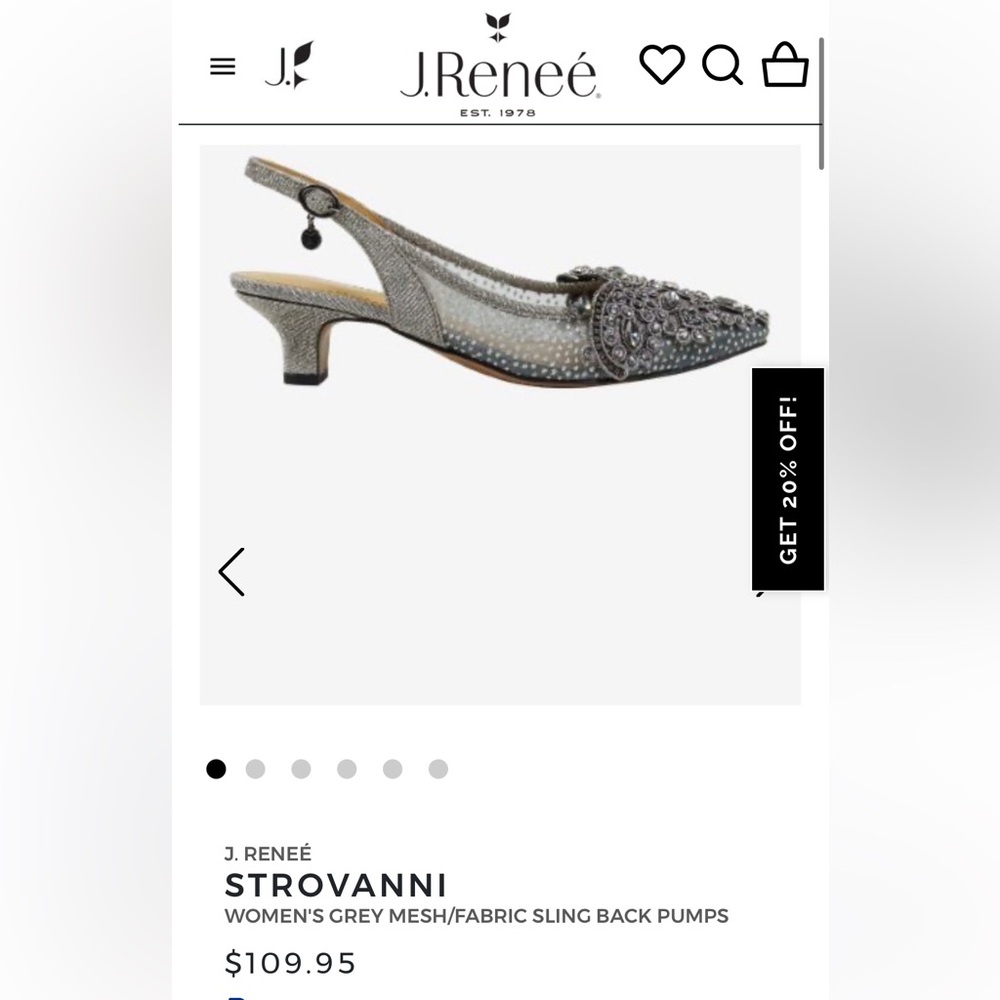 J.Renee Strovanni Women's Grey Sling Back Heels
